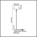 8274/1F CLASSI никель/белый/серый, металл/керамика/ткань Торшер Е27 1*60W 220V VERMONT — изображение 4