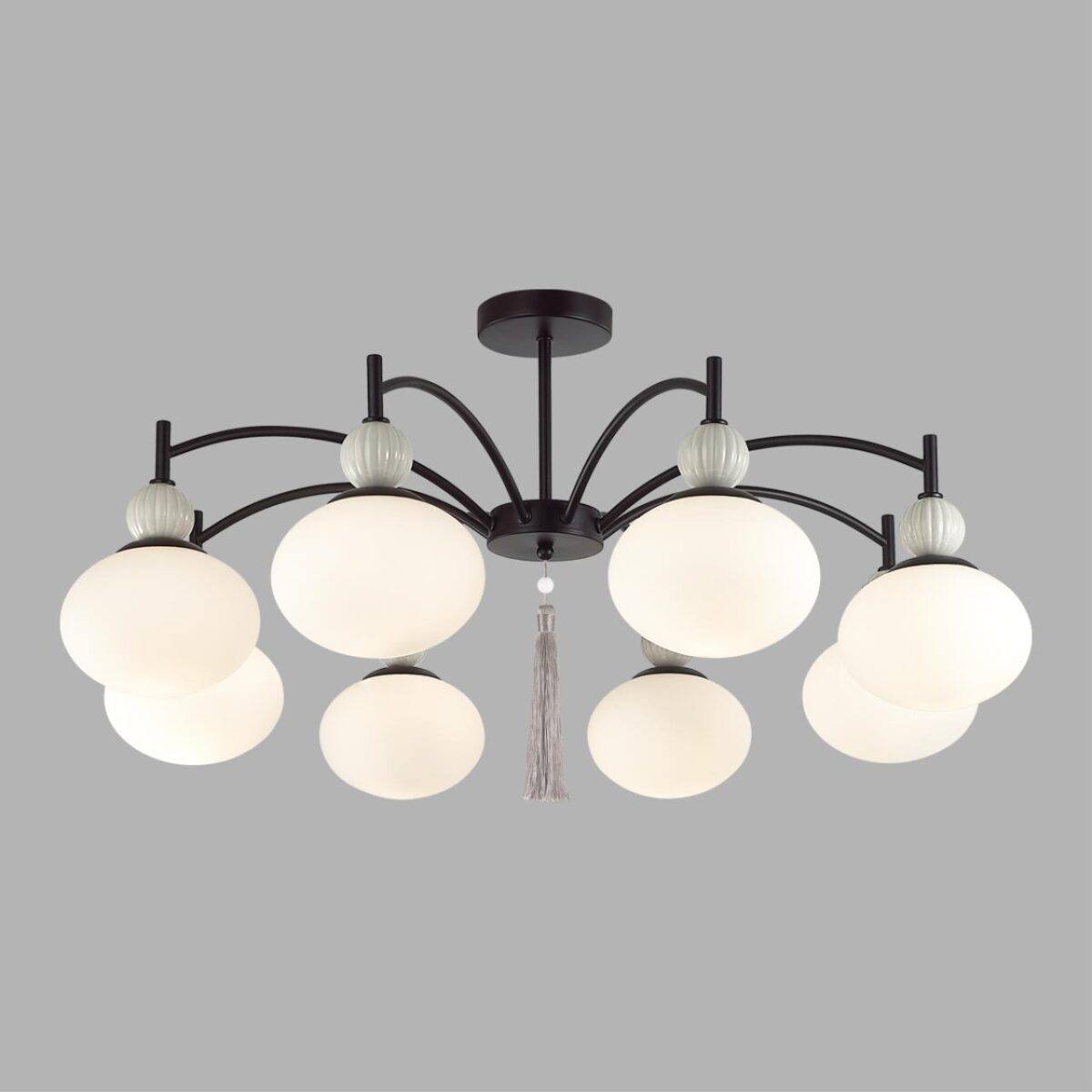 8273/8C NEOCLASSI черный/серый/белый, металл/керамика/стекло Люстра потолочная Е14 8*40W 220V GLORIYA — изображение 6