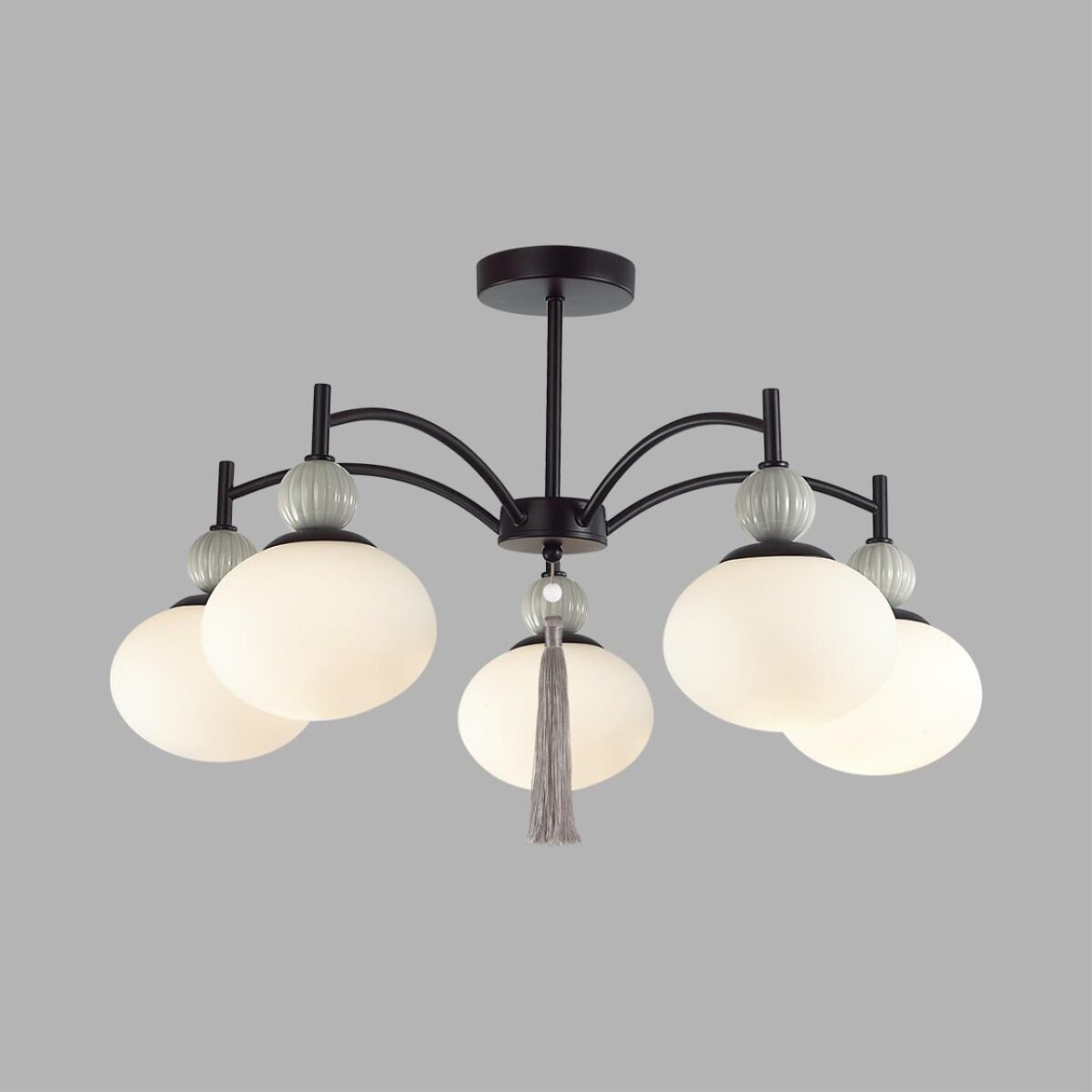 8273/5C NEOCLASSI черный, серый/белый металл, керамика/стекло Люстра потолочная Е14 5*40W 220V GLORIYA — изображение 6