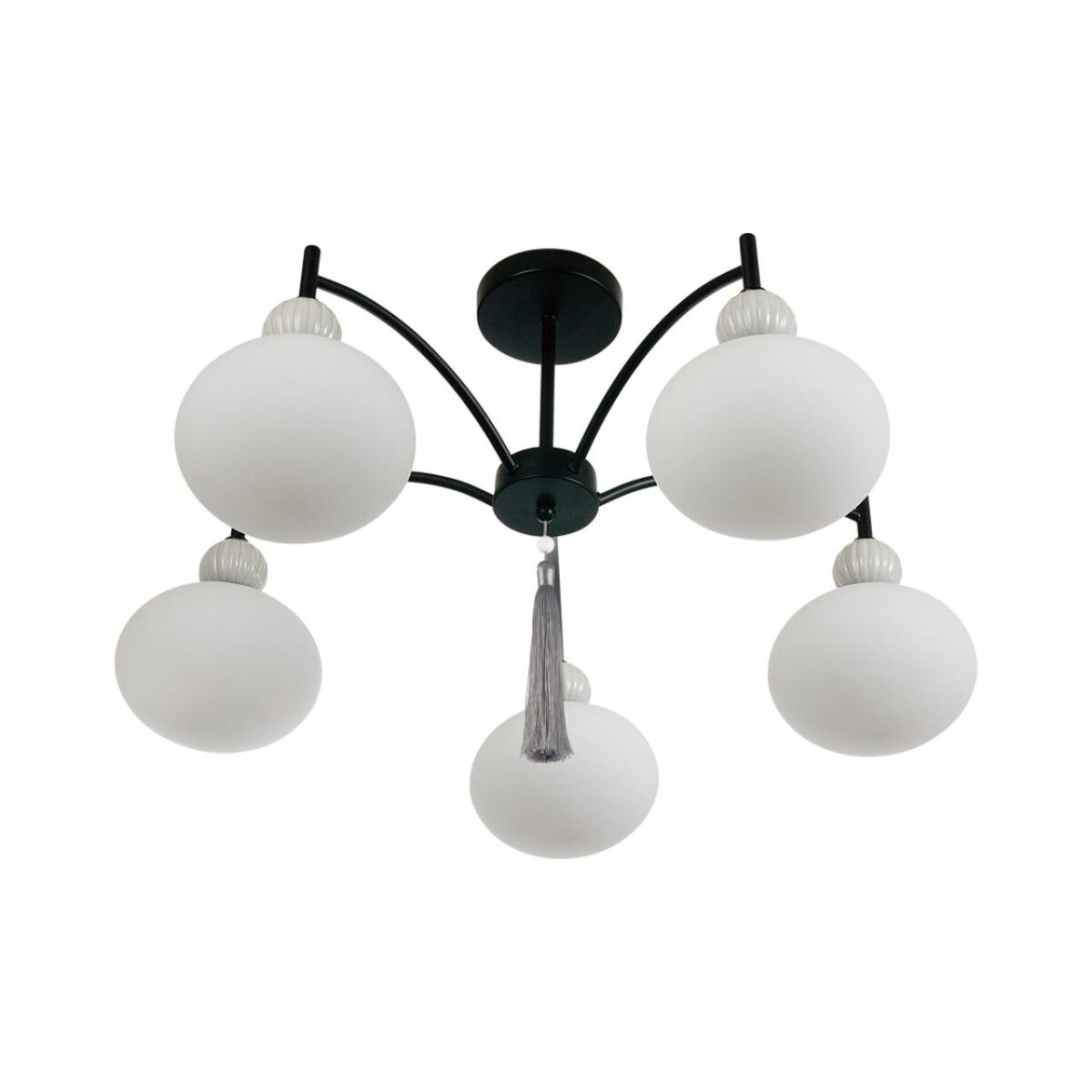 8273/5C NEOCLASSI черный, серый/белый металл, керамика/стекло Люстра потолочная Е14 5*40W 220V GLORIYA — изображение 8
