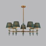 8275/7 CLASSI латунь/зеленый, металл/керамика/ткань Люстра Е14 7*40W 220V VERMONT — изображение 6