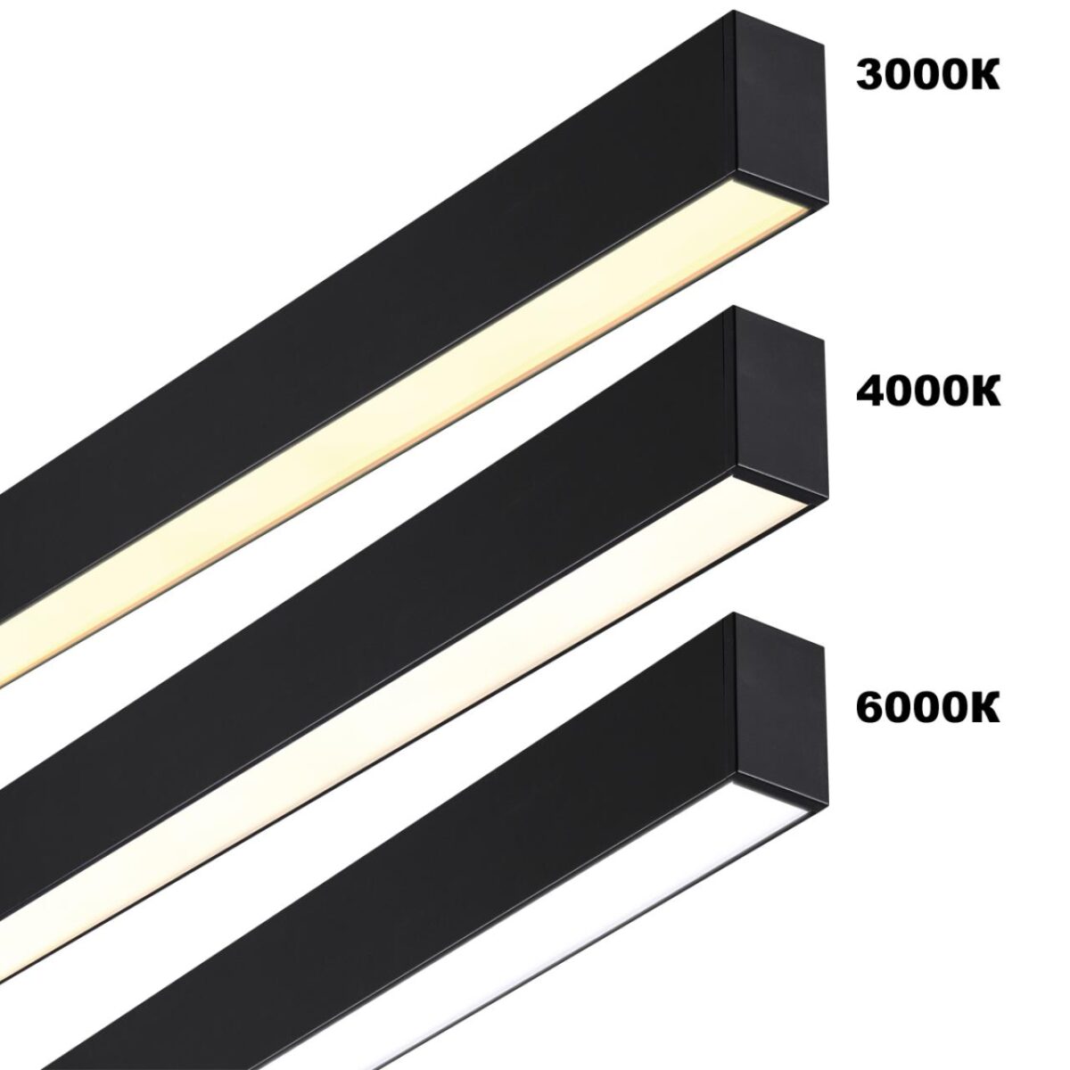 359607 OVER NT25 000 черный Светильник линейный светодиод. с переключ. цв. температуры IP20 LED 60W 220-240V 3000К4000К6000К FATTO — изображение 6