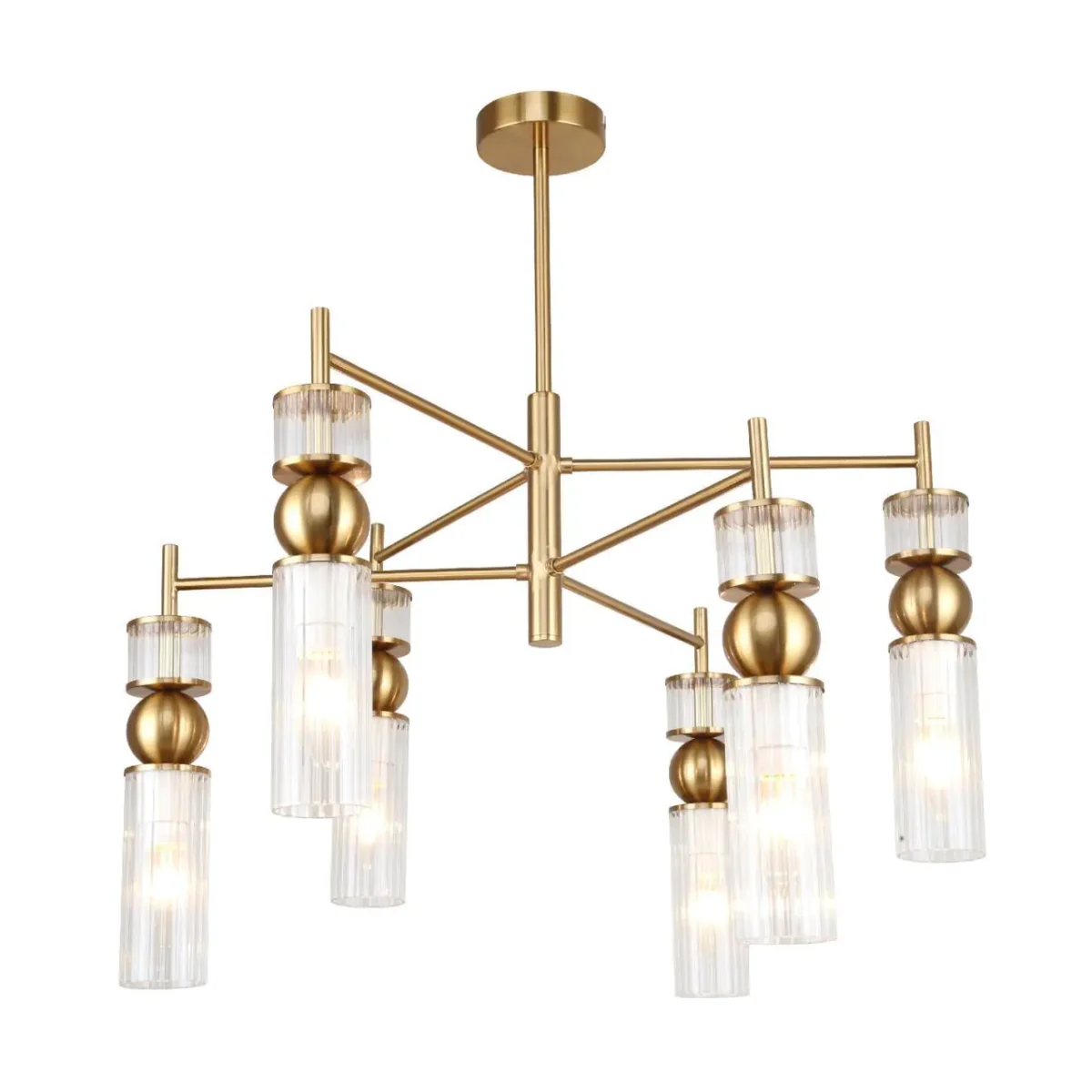 4737-6P, потолочная люстра, D620xH550/650, 6xE14x40W, excluded — изображение 1