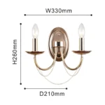 2591-2W, настенный светильник, D210xW330xH260, 2xE14x40W, excluded — изображение 3