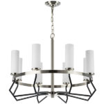 723085 Люстра FLUME 8х40W E14 ЧЕРНЫЙ МАТОВЫЙ/НИКЕЛЬ