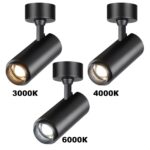 359222 OVER NT23 372 черный Светильник накладной с перекл. цв. температуры, мощности IP20 LED 3000К4000К6000К 5W/9W/13W 220V NAIL — изображение 3