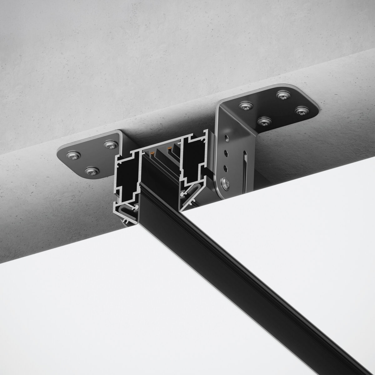 505437 Трек встраиваемый под гарпун 3м TETA PRO ЧЕРНЫЙ  в нат ПВХ пот (Резинки 2 шт в комплекте) — изображение 4