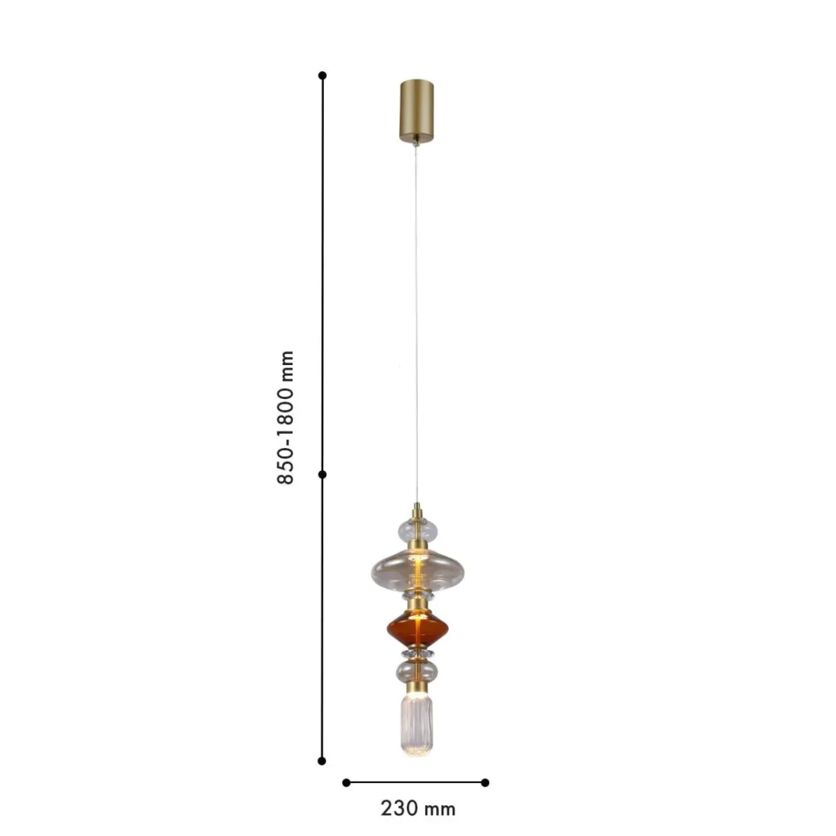 4237-1P, подвес, D230xH850/1800, LEDx12W, 1560LM, 4000K, included — изображение 2