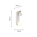 4172-2W, настенный светильник, D160xW120xH340, 1xG9LEDx10W, excluded + LEDx3W, 157LM, 4000K, included, switch — изображение 3
