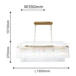 4203-12P, подвесная люстра, L1000xW350xH520/1380, 12xE14x40W, excluded — изображение 3