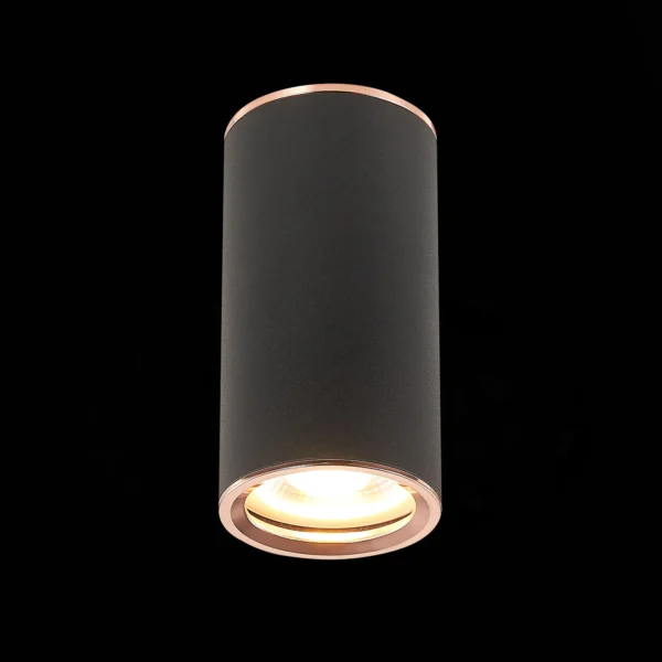 ST111.427.01 Светильник потолочный Черный GU10 1*50W D54xH105 220V Без ламп Накладные светильники