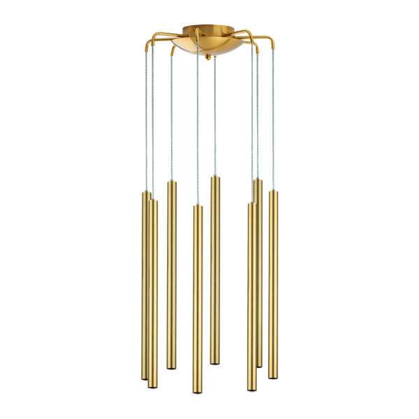 L8T747233 Люстра TUBO LED 40W 2400LM 25G ЗОЛОТО 3000K (574733+747233 (8шт)