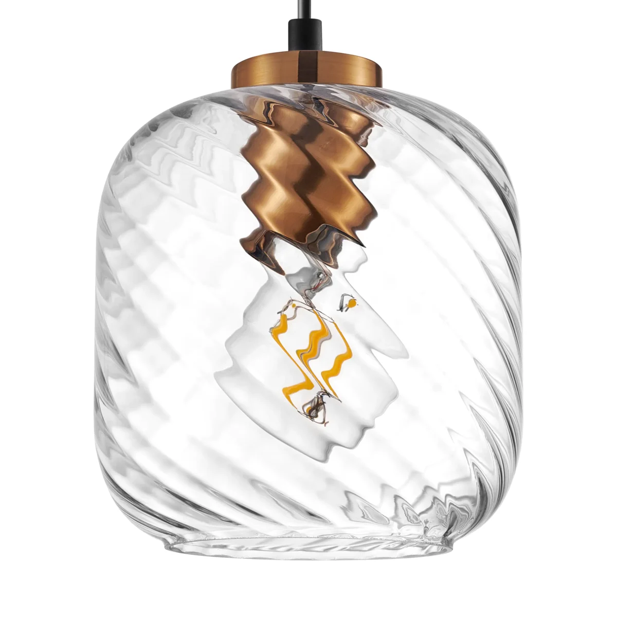 806170 Подвес NUBELLA 1х12W (led) E27 ЧЕРНЫЙ/БРОНЗА/ПРОЗРАЧНЫЙ — изображение 3