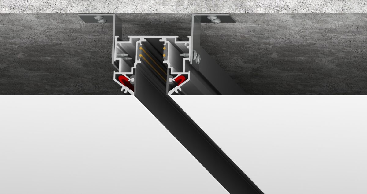 509427L Трек с гарпунной системой монтажа UNO 2 метра ЧЕРНЫЙ (2 заглушки и резинка 4м в комплекте) — изображение 4