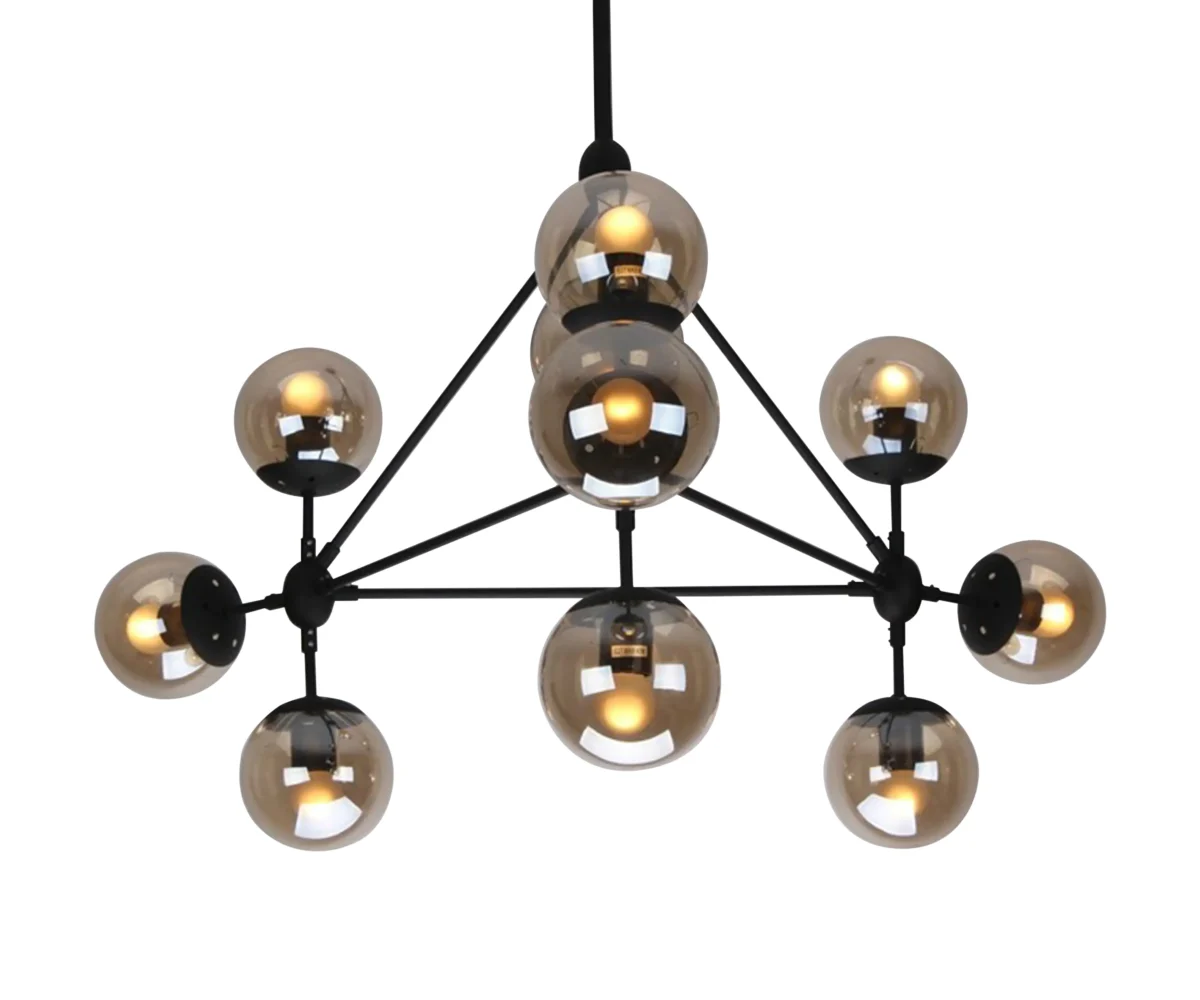 00017399 07535-10,19 Люстра Моди черный E27 10*15W — изображение 1