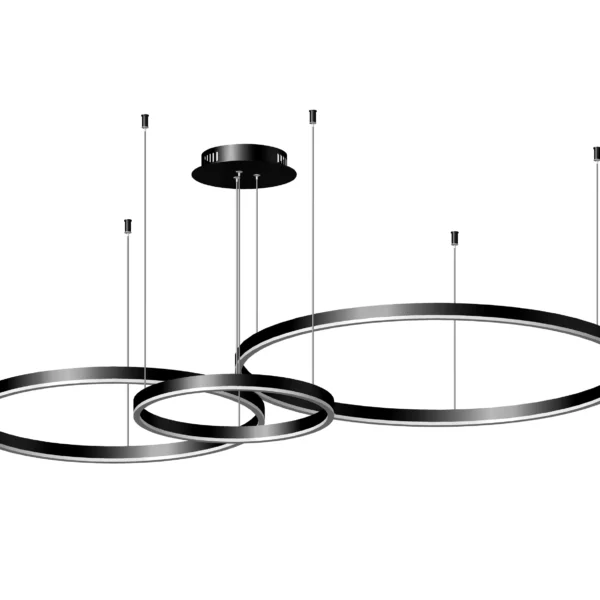 08223,19PA(4000K) Люстра димм.Тор черный d80+60+40