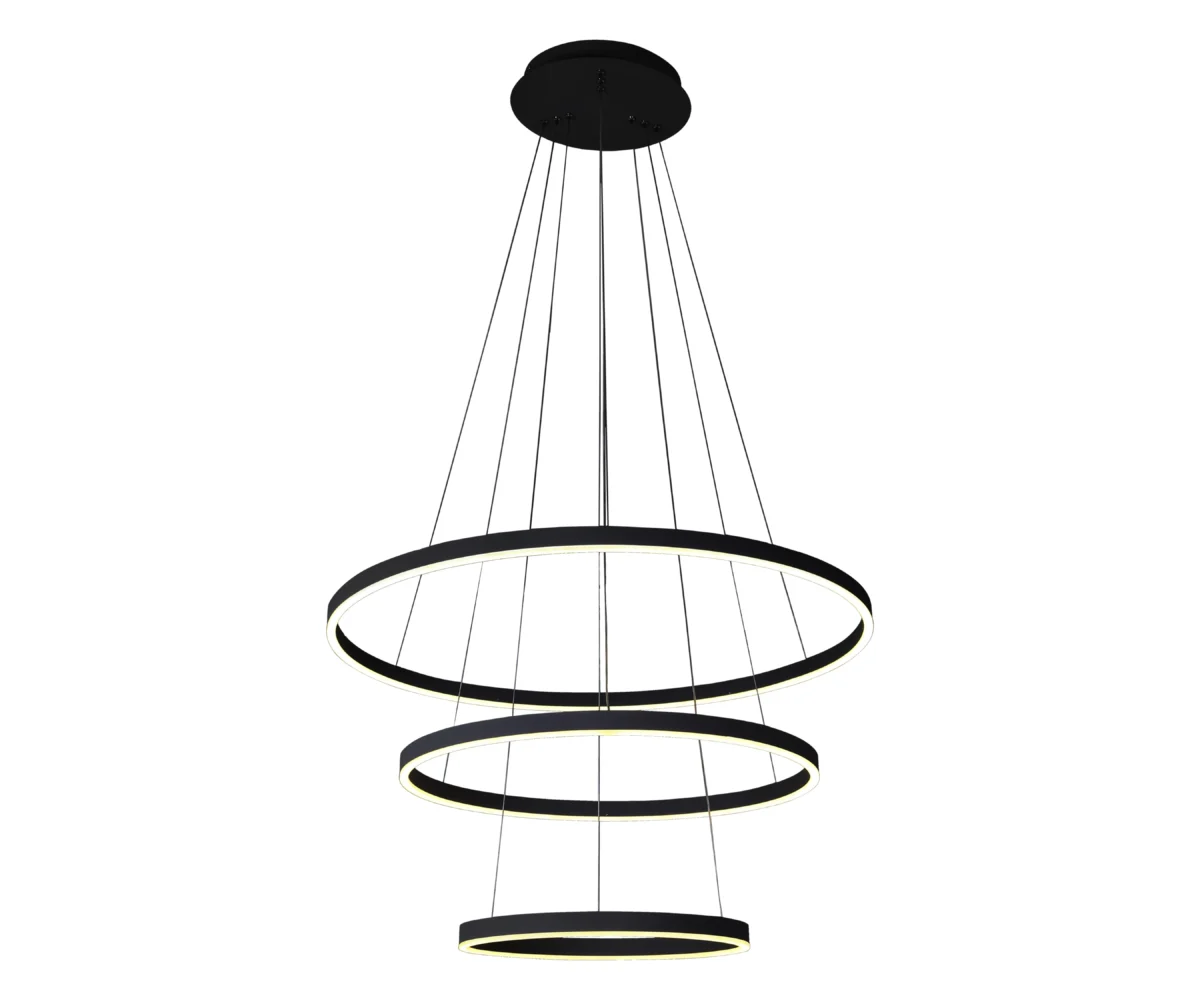 08223,19A(4000K) Люстра димм. Тор черный d80+60+40 — изображение 1