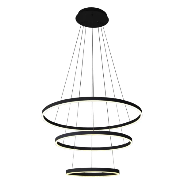 08223,19A(4000K) Люстра димм. Тор черный d80+60+40