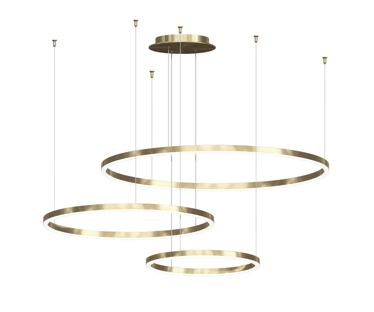 00020423 08223,36PA(3000K) Люстра димм.Тор латунь d80+60+40 — изображение 1