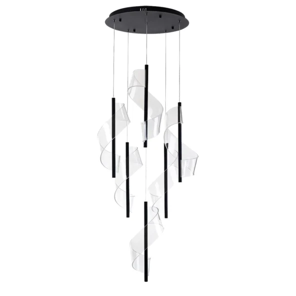 08042-6A,19 Люстра каскадная Илина черный Led 84W