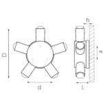 380653 Светильник DITO 5х1W LED 550LM G ЧЕРНЫЙ/ЗОЛОТО 4000K — изображение 4