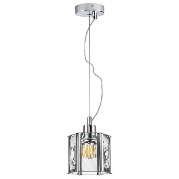 722014 Люстра LIMPIO 1х40W E27 ХРОМ/ПРОЗРАЧНЫЙ