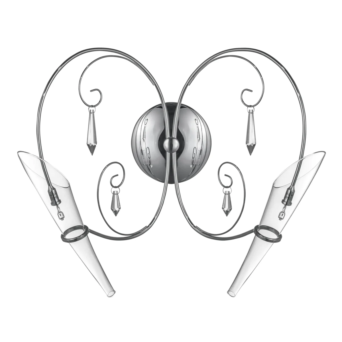 755624 Бра SCARABEO 2х35W G4 12V ХРОМ хрусталь+стекло — изображение 1