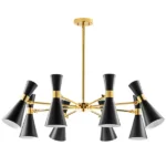 816087 Люстра DUMO 8х40W E14 ЧЕРНЫЙ МАТОВЫЙ/ЗОЛОТО