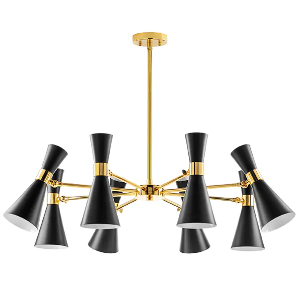 816087 Люстра DUMO 8х40W E14 ЧЕРНЫЙ МАТОВЫЙ/ЗОЛОТО