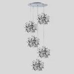 L5PR721134 Подвес пятерной круглый EXTRA 5x3x5W(led) G9 (721134 - 5 + 572154 -1) ХРОМ — изображение 2