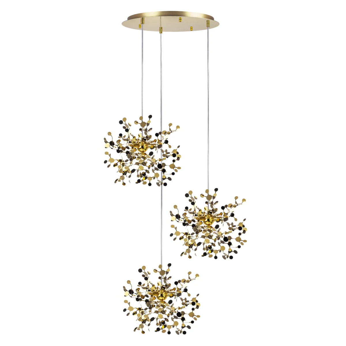 L3PR721132 Подвес тройной круглый EXTRA 3x3x5W(led) G9  (721132 - 3 + 572132 -1) ЗОЛОТО — изображение 1