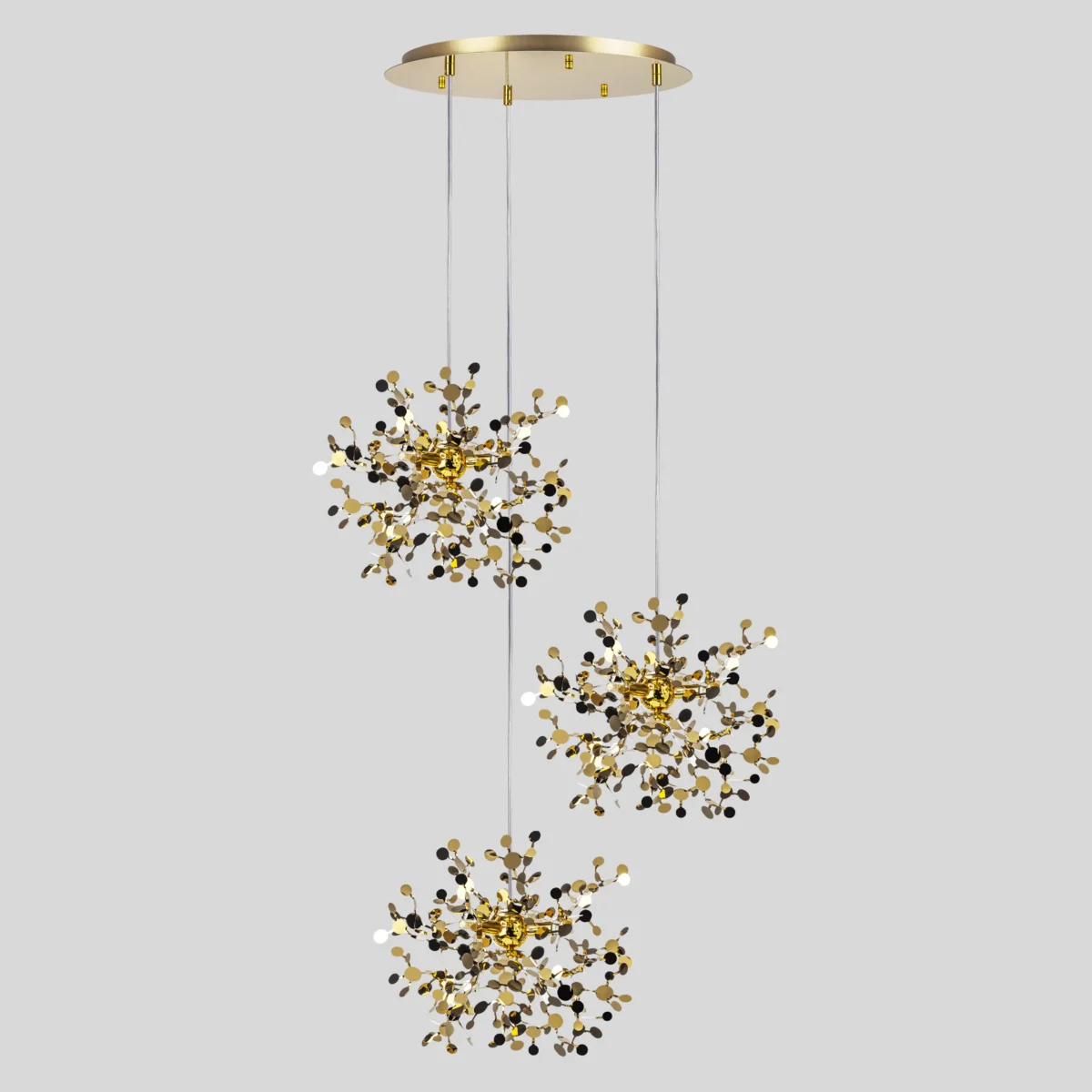 L3PR721132 Подвес тройной круглый EXTRA 3x3x5W(led) G9  (721132 - 3 + 572132 -1) ЗОЛОТО — изображение 2