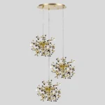 L3PR721132 Подвес тройной круглый EXTRA 3x3x5W(led) G9  (721132 - 3 + 572132 -1) ЗОЛОТО — изображение 2