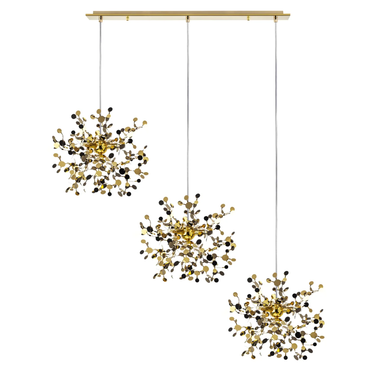 653bb91ad47e11ee8145c81f66f678b0_ad7bc2ad6aaa11ef80c0c81f66f678af L3PL721132 Подвес тройной линейный EXTRA 3x3x5W(led) G9 (721132 - 3 + 572122 -1) ЗОЛОТО — изображение 1