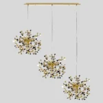 L3PL721132 Подвес тройной линейный EXTRA 3x3x5W(led) G9 (721132 - 3 + 572122 -1) ЗОЛОТО — изображение 2