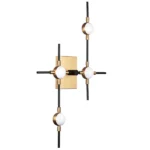 745647 Бра BERGAMO LED 5Wх4 1600LM ЧЕРНЫЙ МАТОВЫЙ/ЗОЛОТО 4000K