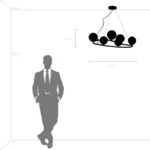 815360 Люстра CROCO 6х40W E14 ЧЕРНЫЙ МАТОВЫЙ/ЗОЛОТО — изображение 2