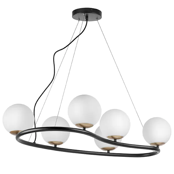 815360 Люстра CROCO 6х40W E14 ЧЕРНЫЙ МАТОВЫЙ/ЗОЛОТО