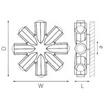 380683 Светильник DITO 8х1W LED 880LM G ЧЕРНЫЙ/ЗОЛОТО 4000K — изображение 2
