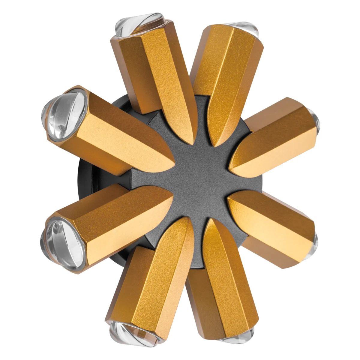 380683 Светильник DITO 8х1W LED 880LM G ЧЕРНЫЙ/ЗОЛОТО 4000K — изображение 1