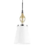 806010 Подвес ESCICA 1х40W E14 БЕЛЫЙ/КОНЬЯК/ХРОМ — изображение 4