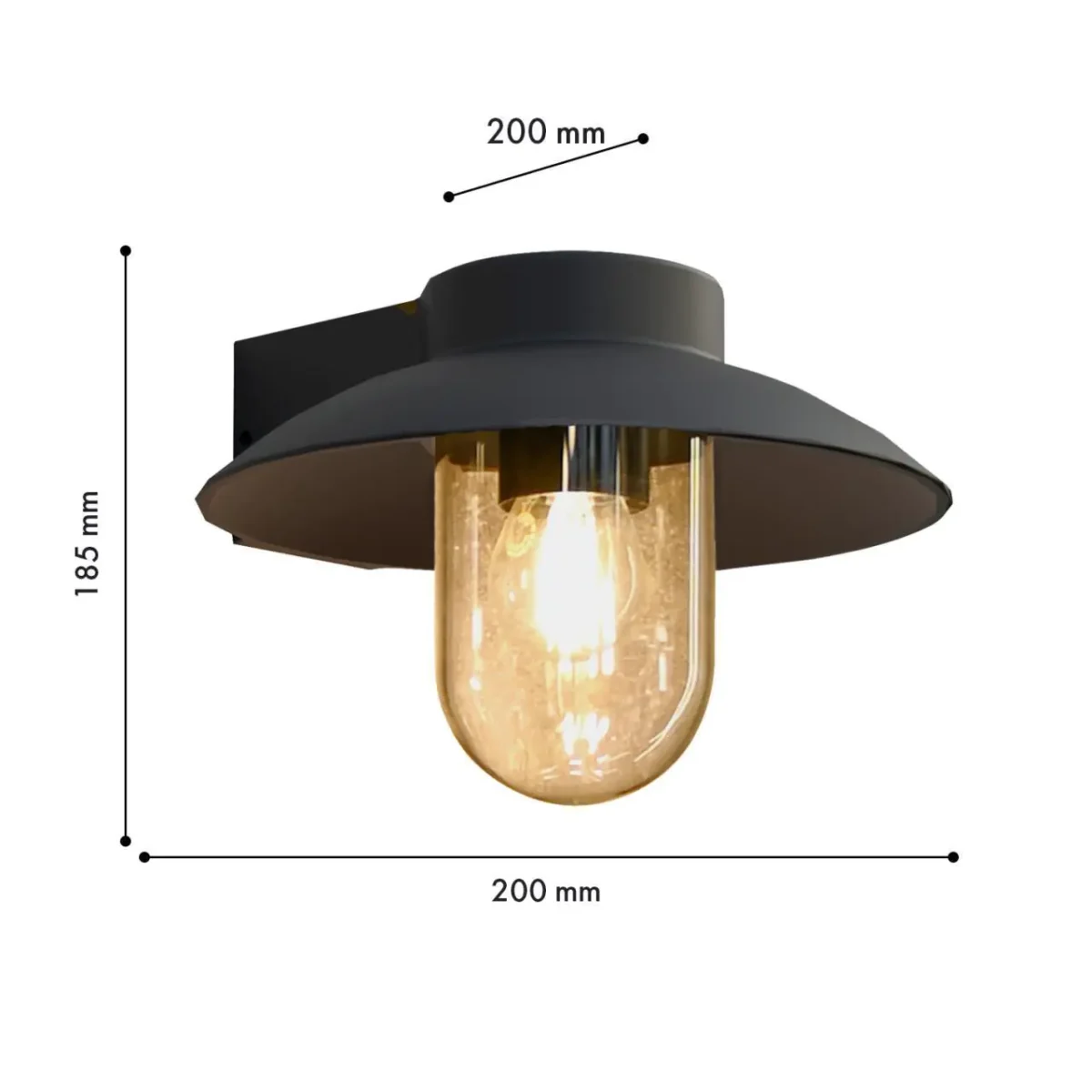 4384-1W, уличный светильник, D200xW200xH185, 1xE27x40W, IP54, excluded — изображение 2