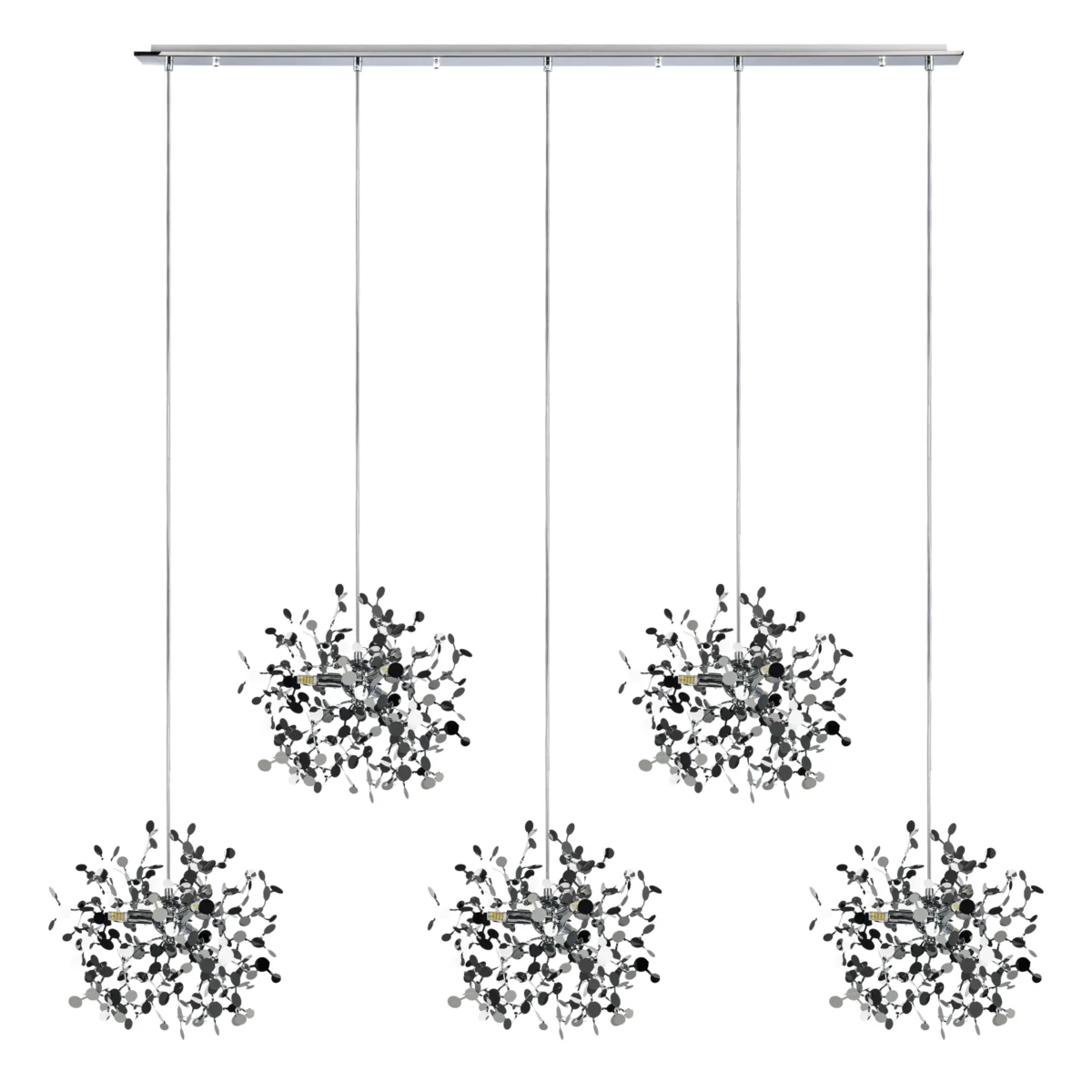 L5PL721134 Подвес пятерной линейный EXTRA 5x3x5W(led) G9  (721134 - 5 + 572164 -1) ХРОМ — изображение 1