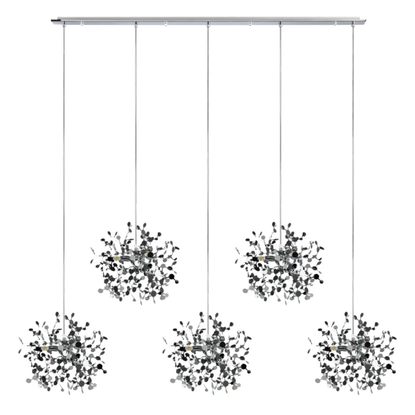 L5PL721134 Подвес пятерной линейный EXTRA 5x3x5W(led) G9  (721134 - 5 + 572164 -1) ХРОМ