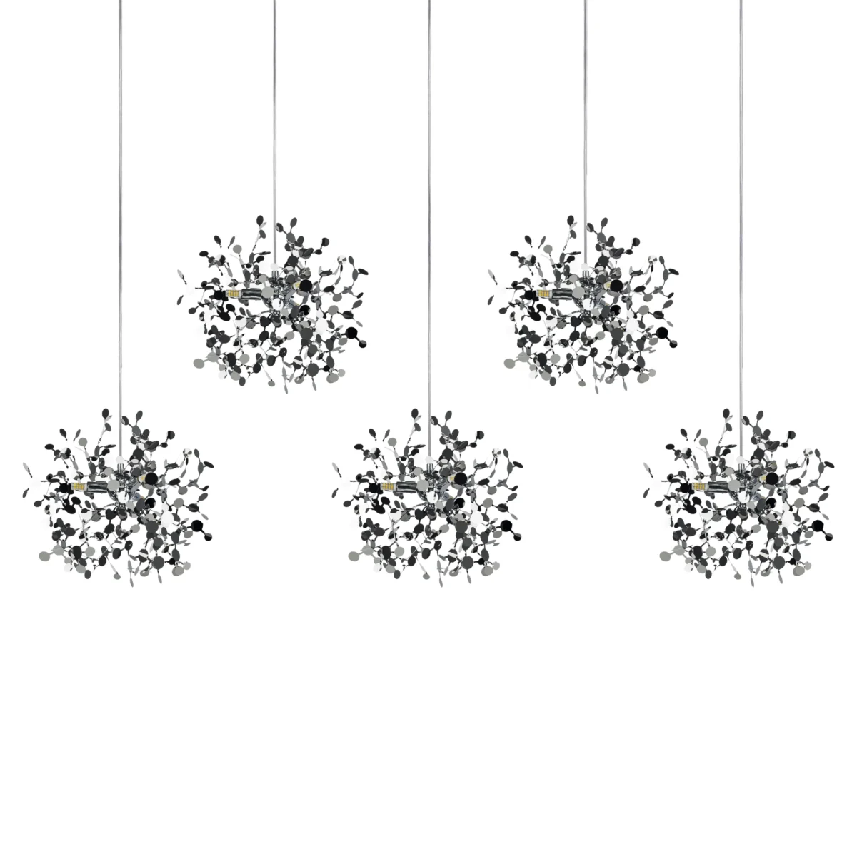 L5PL721134 Подвес пятерной линейный EXTRA 5x3x5W(led) G9  (721134 - 5 + 572164 -1) ХРОМ — изображение 4