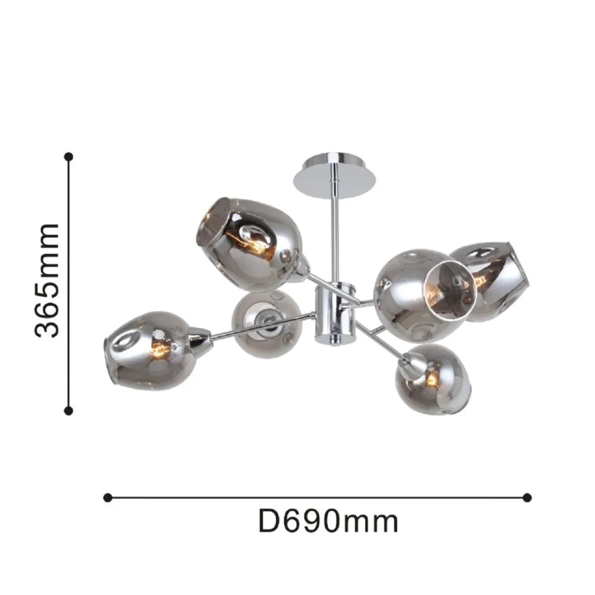 2657-6U, потолочная люстра, D690xH365, 6xE14x40W, excluded — изображение 3
