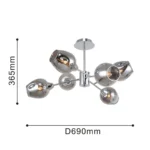 2657-6U, потолочная люстра, D690xH365, 6xE14x40W, excluded — изображение 3