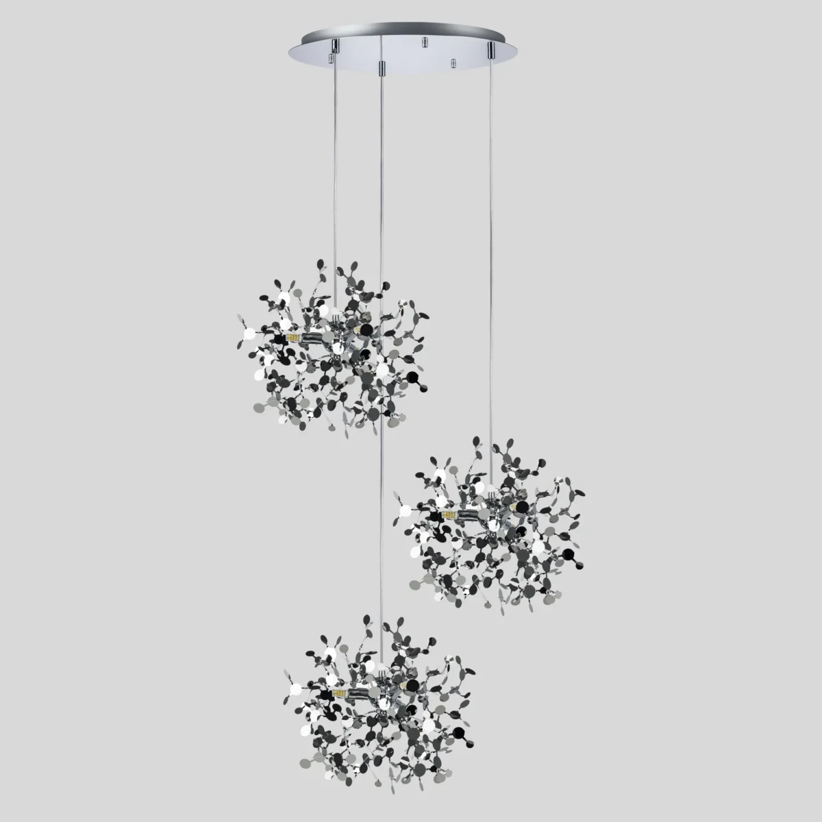 L3PR721134 Подвес тройной круглый EXTRA 3x3x5W(led) G9  (721134 - 3 + 572134 -1) ХРОМ — изображение 2