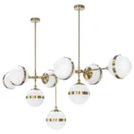 813191 Люстра GLOBO 9х40W E14 electroplating bronze/white