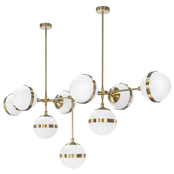 813191 Люстра GLOBO 9х40W E14 electroplating bronze/white